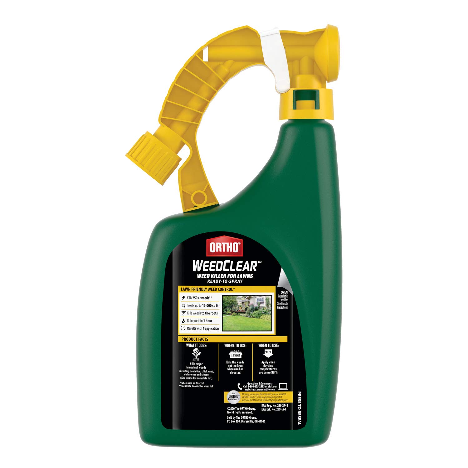 Ortho WeedClear Weed Killer for Lawns Ready-To-Spray: Treats up to 16,000 sq. ft.,, Kills Dandelion & Clover, 32 oz. $11.99. Free Shipping w/ S&S or purchase of $25+