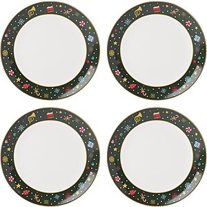 Lenox Dinnerware Set, Nutcracker Ballet Dinner Plate, Service for 4, Porcelain Plates, Christmas Nutcracker theme - *YMMV - $19.85 w/ Coupon! - Ships FREE w/ Prime! *