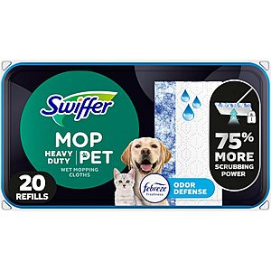Select Amazon Accounts: Swiffer Heavy Duty Mop Wet Multi-Surface Cloth Refills for Floor Mopping and Cleaning, Pet with Febreze Odor Defense, 20 count - $7.99 WITH Coupon, Ships FR