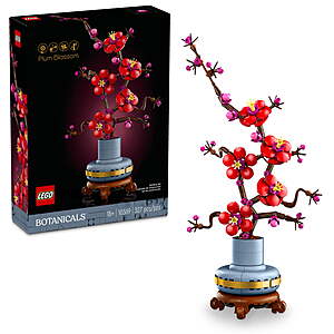 LEGO Icons Plum Blossom Building Set - Artificial Flowers for Dinner Table Centerpieces & Decoration, Adults Ages 18+ - 10369 - $23.99 PLUS $3 CASH BACK!