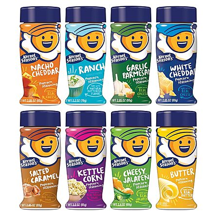 Select Accounts: Kernel Season's Popcorn Seasoning Full Size Jars Variety Pack - Pack of 8 - $20.39