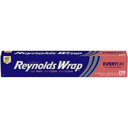 Reynolds Wrap Everyday Strength Aluminum Foil Roll, Freezer Safe and Grill Safe, Great for Foil Packets and Home Cooking, 12 Inches Wide, 200 Total Sq. Ft. $8.55