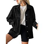 SHEWIN Denim Jacket for Women Long Sleeve Button Down jean Jacket $29.98
