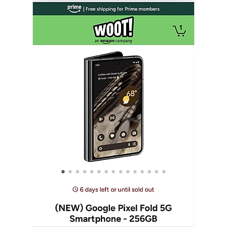 NEW) Google Pixel Fold 5G Smartphone - 256GB $449.99