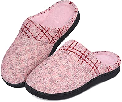 Women's and Men's Fuzzy Fluffy House Slippers - Homitem Cozy Memory Foam Slippers Plush Home Slippers House Shoes Indoor Outdoor Slide Slipper $9.8