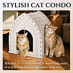 Apasiri Cat Houses for Indoor Cats: Cozy Indoor Pet Shelter with No-Tool Assembly, Thermal Enclosed Cathouse &amp; Scratcher House for Anxious Kittens, 11.6x11.6x13.8 Inches $11.99