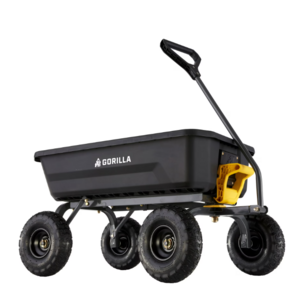 Gorilla Carts 4 Cu. ft. Poly Garden Dump Cart, 600 lbs. Capacity, 35 in. x 22 in. Bed, 10 in. Tires $128