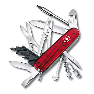Victorinox Cyber Tool M Swiss Army Knife 32 Function Swiss Made Pocket Knife, Red Transparent $100.48