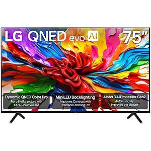 LG 75-Inch Class QNED evo AI QNED92A Series Mini LED 4K Smart TV w/Dolby Atmos (2025)