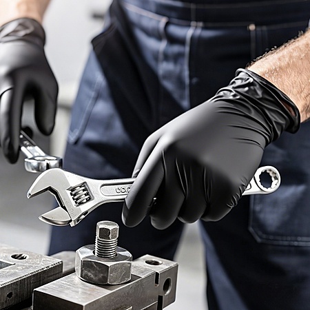 100-ct 6 Mil Nitrile Disposable Gloves (Heavy Duty, Black, Medical Grade Food Safe) $10.39