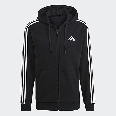 adidas men Essentials Fleece 3-Stripes Full-Zip Hoodie (2 colors) $10.5 + free shipping