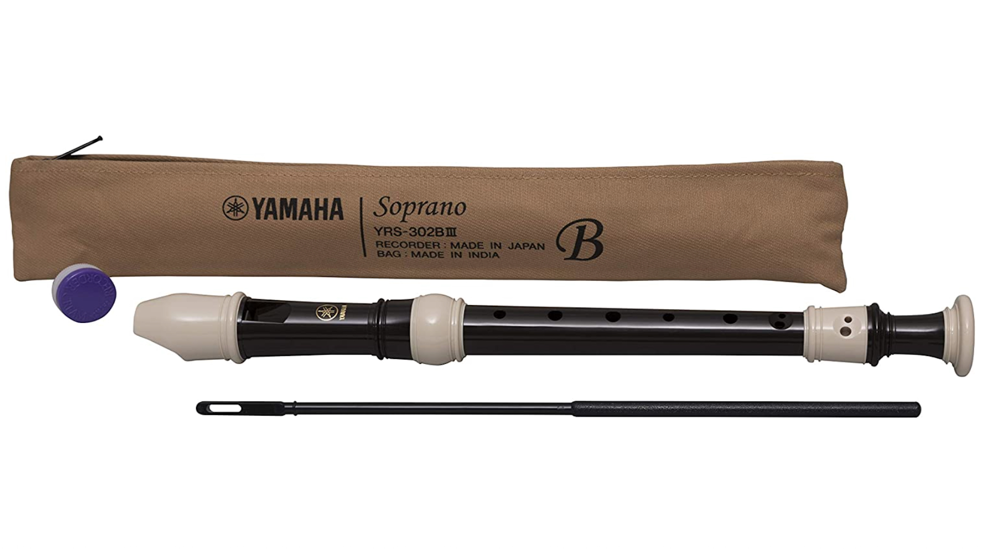 Yamaha Soprano Recorder w/ Baroque Fingering, Key of C (YRS-302B) $8 + FS w/ Prime or orders of $25+