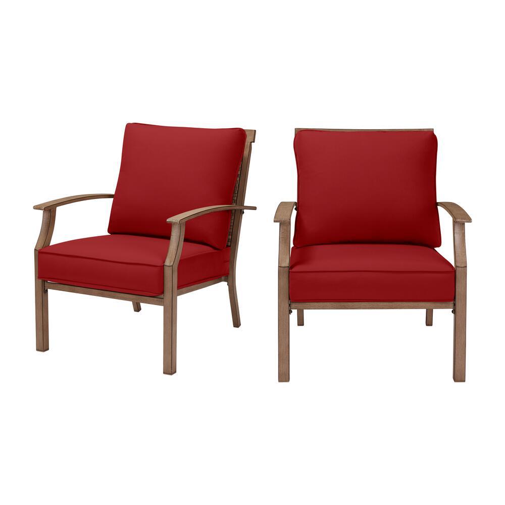 2-Pack Hampton Bay Geneva Brown Wicker & Metal Outdoor Patio Chairs w/ Cushions (Various) $259 + FS