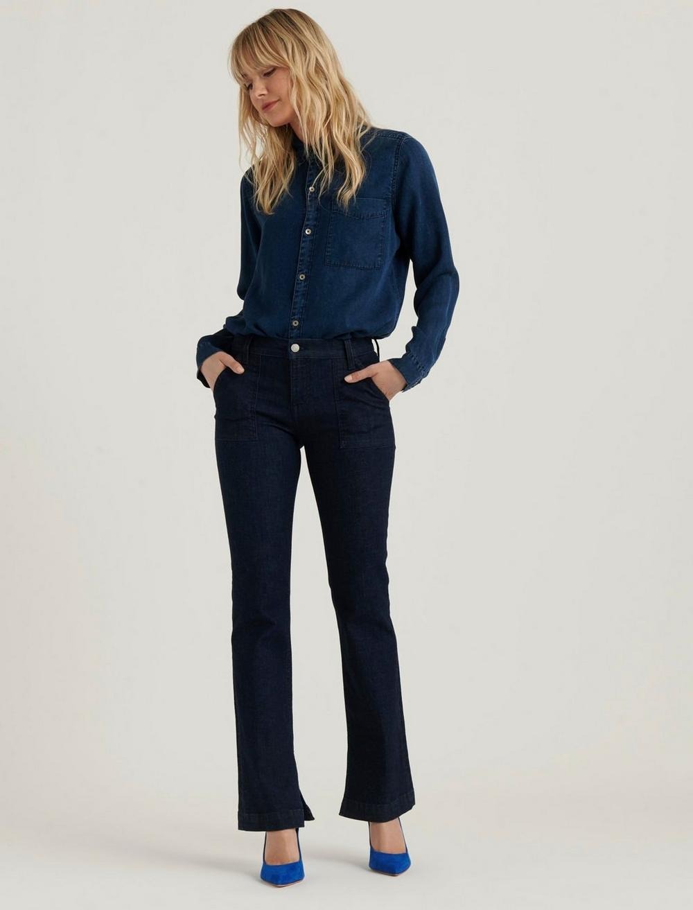 Lucky Brand: Women's Mid Rise Ava Boot Jean $10.50, Mixed Media Top $4.55 & More + FS on $75+