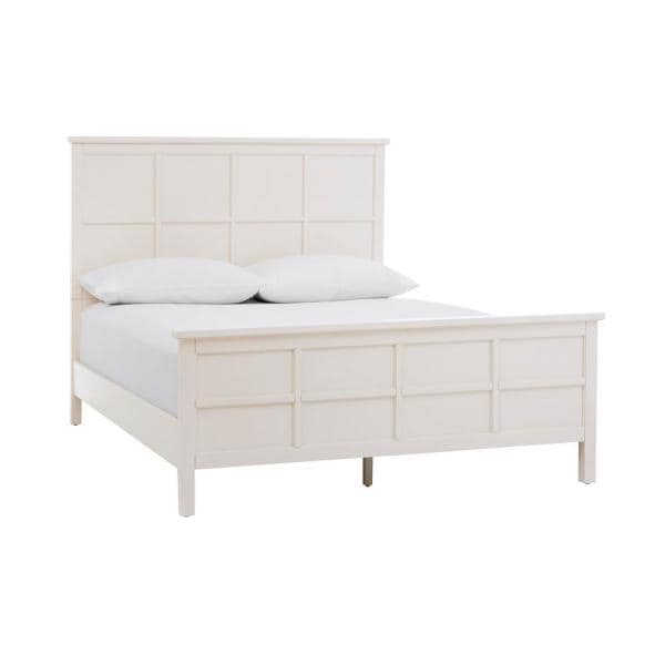 Home Decorators Collection Beckley Wood King Bed w/ Grid Back (ivory)  $228 + Free S/H
