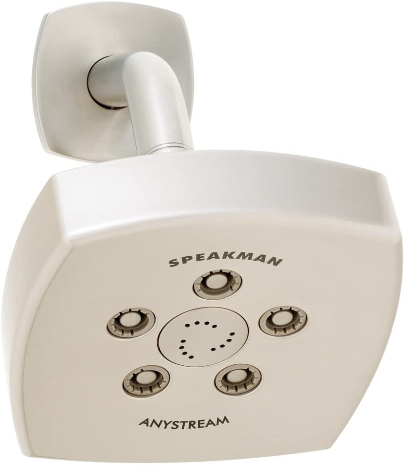 Speakman Tiber 2.5 GPM 3-Spray Anystream Showerhead (Brushed Nickel) $11.25 + FS w/ Prime **Limited stock