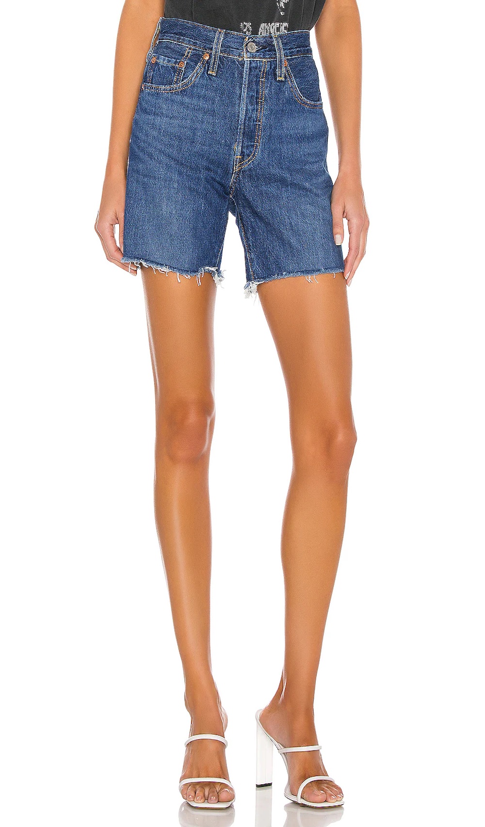 Levi's Women's Button-Fly Shorts: 501 Mid (Sansome Nights) $25, Ribcage $29 | 501 Cropped Jeans (Athens Slide) $54 + FS