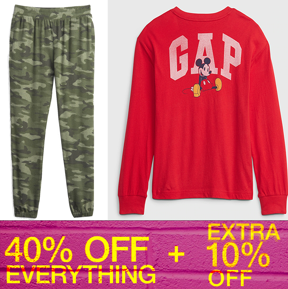 Gap Girls' Joggers $2.70, Boys' 100% Organic L/S Tees $3.25, Toddler Mickey Mouse Puffer Jacket $18.90 + FS on $27+ / FS for Select BR/ON/G/A Cardholders