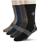 4-Pack Columbia Men's Moisture-Control Crew Socks (Assorted Colors, 6-12) $6.50 &amp; More + Free S/H on $75+