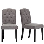StyleWell 2-Ct Beckridge Tufted Dining Chairs $107.55, Finwick Metal Square Dining Table $79.50, 2-Ct Wood Saddle Backless Bar Stools (Chili Red) $44.50 or Less at Home Depot