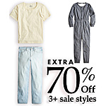J.Crew: Extra 70% Off Sale Styles w/ Purchase of 3+ Items: Women's Organic Tee $2.70 &amp; More + Free S&amp;H