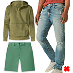 Lucky Brand: Men's Shorts (9-in Linen-Cotton, Canvas &amp; More) $12.75, S.uededHoodley $17 | Straight Jeans, 32-in L only (363 Hemp-Cotton or 223 Ellicott) $34 + FS on $75+