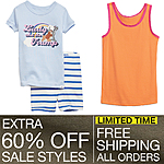 Gap: Additional Savings on Select Sale Styles for the Family 60% Off + Free Shipping