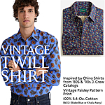 J. Crew Extra 75% Off Select Markdowns: Men's Vintage Twill Shirt (Paisley Print) $6.35 &amp; More + Free S&amp;H
