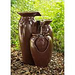 Peaktop Outdoor Freestanding Water Fountains: 3-Tier Jar Waterfall $52.95, 33&quot; Vintage Pump &amp; Barrel $94.79 and more + Free Shipping