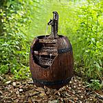 Peaktop Outdoor 33-inch Freestanding Water Fountain - Vintage Pump &amp; Barrel $94.79 +  Free Shipping
