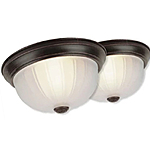 2-Pack Trans Globe Newbury 10&quot; Wide Flush Mount Ceiling Light Fixtures in Rubbed Oil Bronze $21.48 + Free Shipping