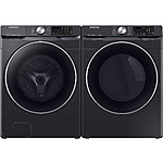 Samsung 4.5 Cu ft Front-Load Washer &amp; 7.5 Cu Ft Electric Dryer in Black (WF45R6300AV, DVE45R6300V) $1323.90 AR + Free S/H