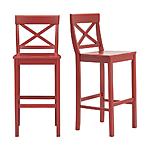 2-Count StyleWell Cedarville Wood Cross Back Bar Stools $71.60 &amp; More + Free S&amp;H