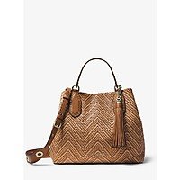 mk brooklyn small leather satchel