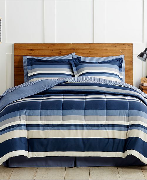 8 Piece Reversible Comforter Sets Full Queen King Or California