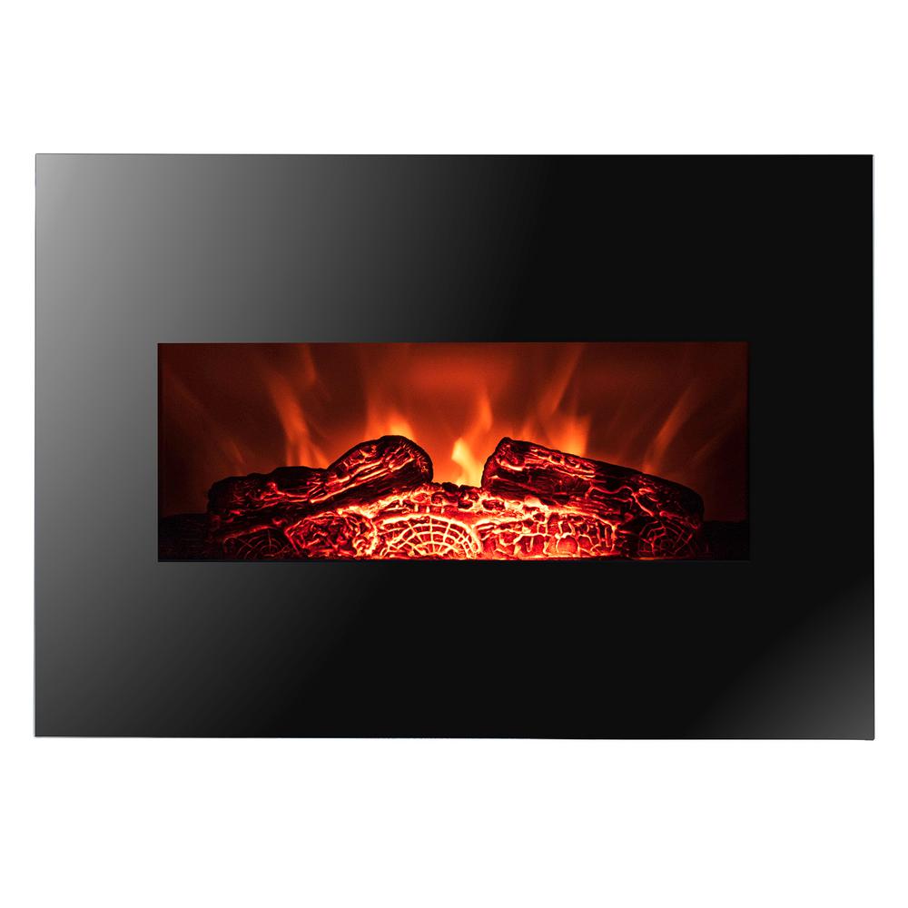 26 Akdy Wall Mount Electric Fireplace Heater In Black At Home Depot 65 84 W Free Shipping