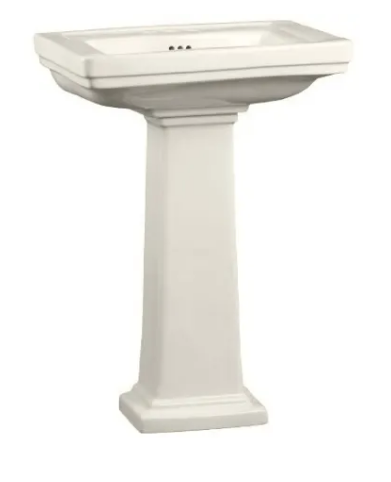 Mirabelle 243/8" Key West Porcelain Bathroom Sink & 283/4" H Pedestal