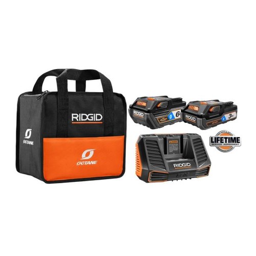Ridgid 18v Octane 3 0 Ah 6 0 Ah Li Ion Battery Starter Kit 1