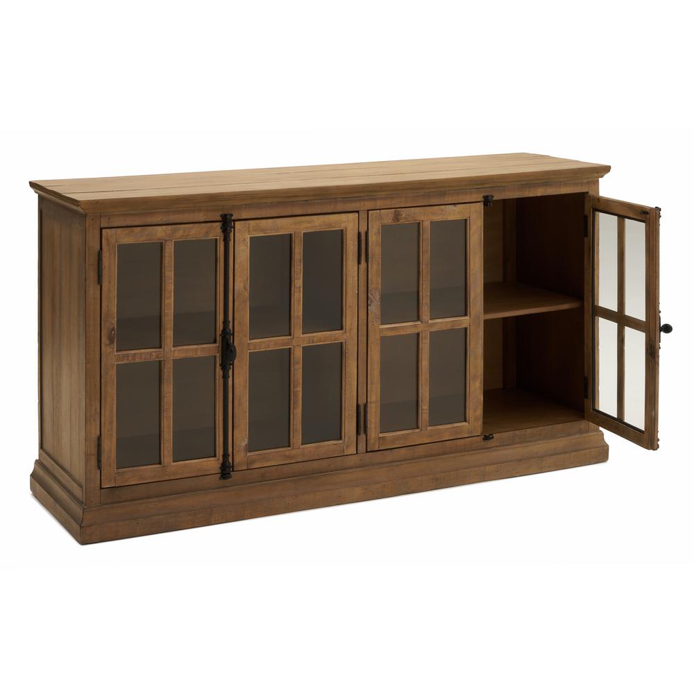Rts Brands Loupin Solid Wood Media Console Brown 499 53 Free