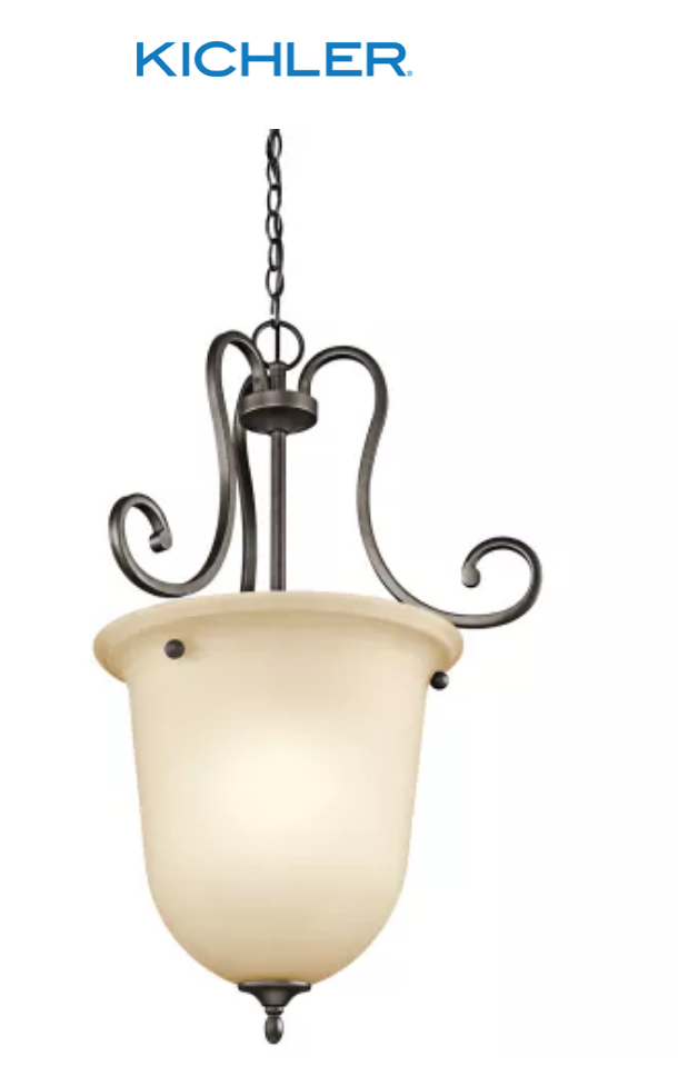 Kichler Feville Indoor Urn-Style Pendant (30.25" W x 102.25" H) $7.83 + shipping || 3 Light Chapman Chandelier (22" H x 19" W) from $18.57 + FS