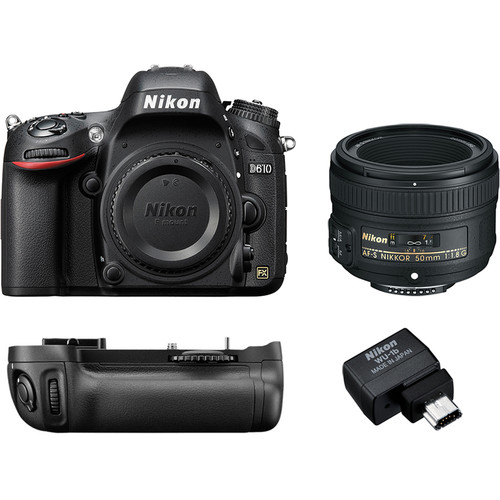 Nikon D610 DSLR Camera w/ 50mm f/1.8 Lens Kit + Nikon Deluxe DLSR Bag, 64GB SanDisk Extreme PRO UHS-I SDXC Memory Card & Skylum Luminar 4 (Download) $896.95 +  FS