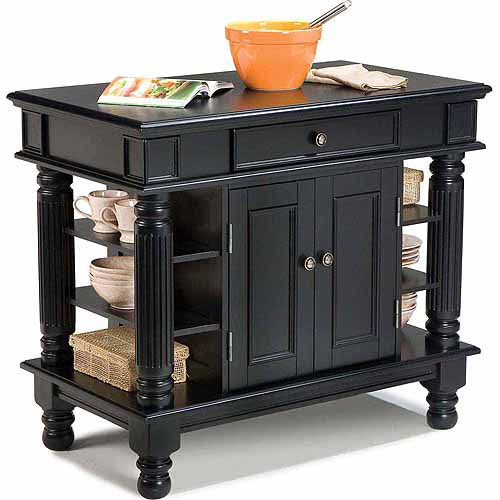 Home Styles Americana Kitchen Island w/ Open Shelving ...