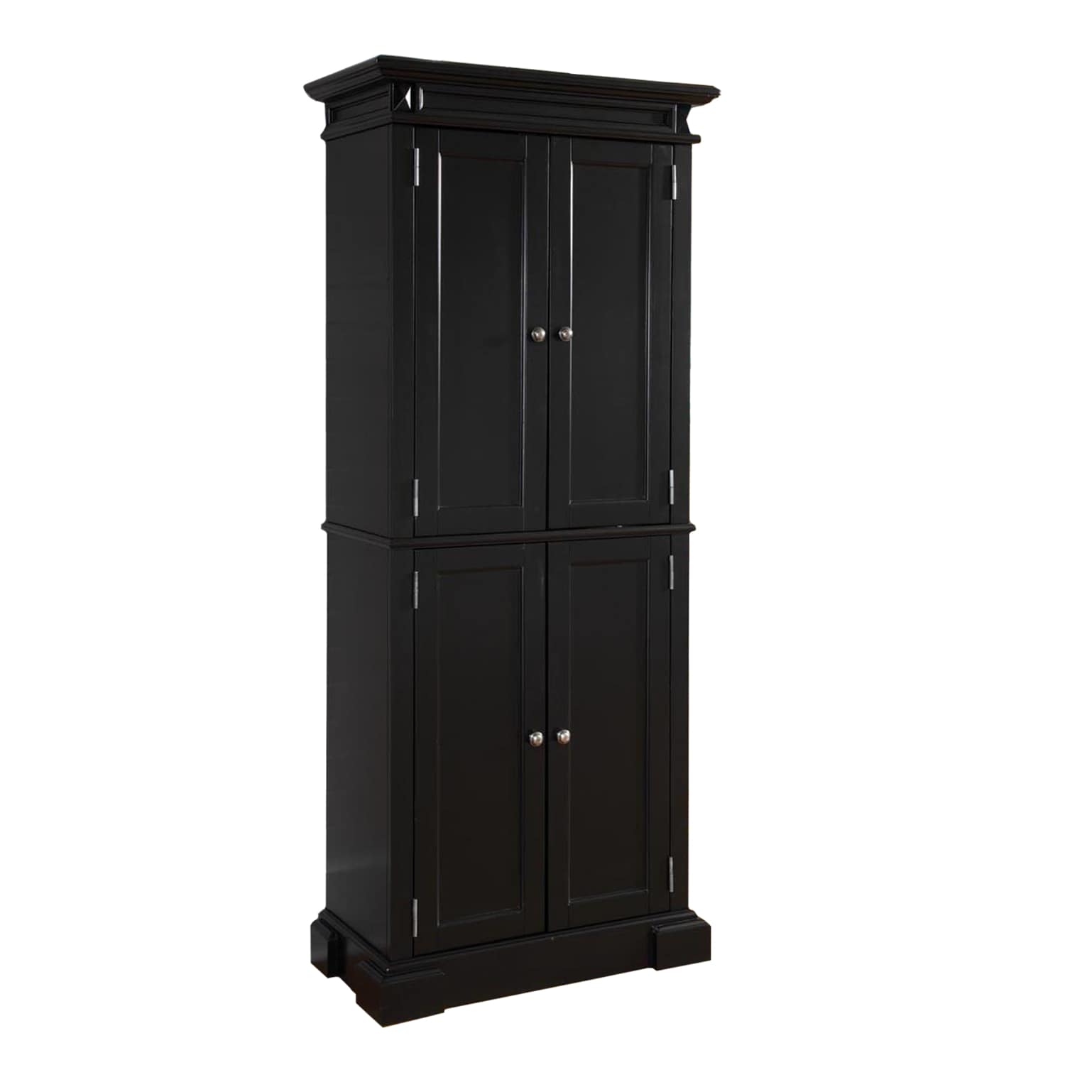 Home Styles Americana Freestanding Wood Food Pantry Black 30 W