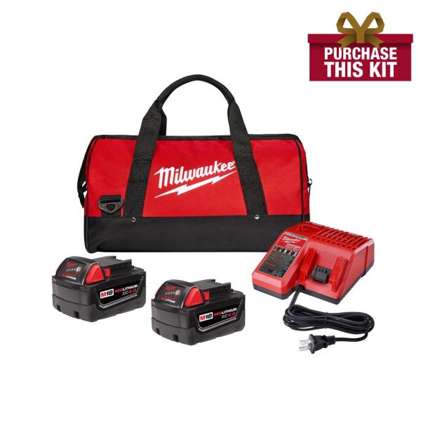 Milwaukee M18 Starter Kit W 2 X 4 0ah Batteries Charger Bag