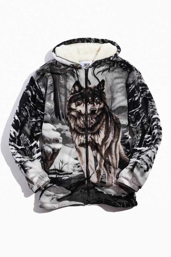 Men's WILDKIND Sherpa Full-Zip Hooded Jacket (Wolf or Deer Prints) $20, FILA Sherpa Half-Zip $20 & More at Urban Outfitters + Free Store Pickup