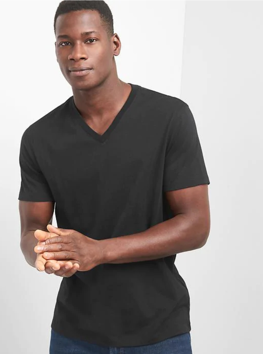 Gap.com: Men's Classic V Tee $3, Flannel Work Shirt $11.99, Skinny, Slim Cords $18, Skinny Jeans $19.80, Sherpa-Lined Denim Jacket $28.20 [FS on $30+ on Markdown orders]