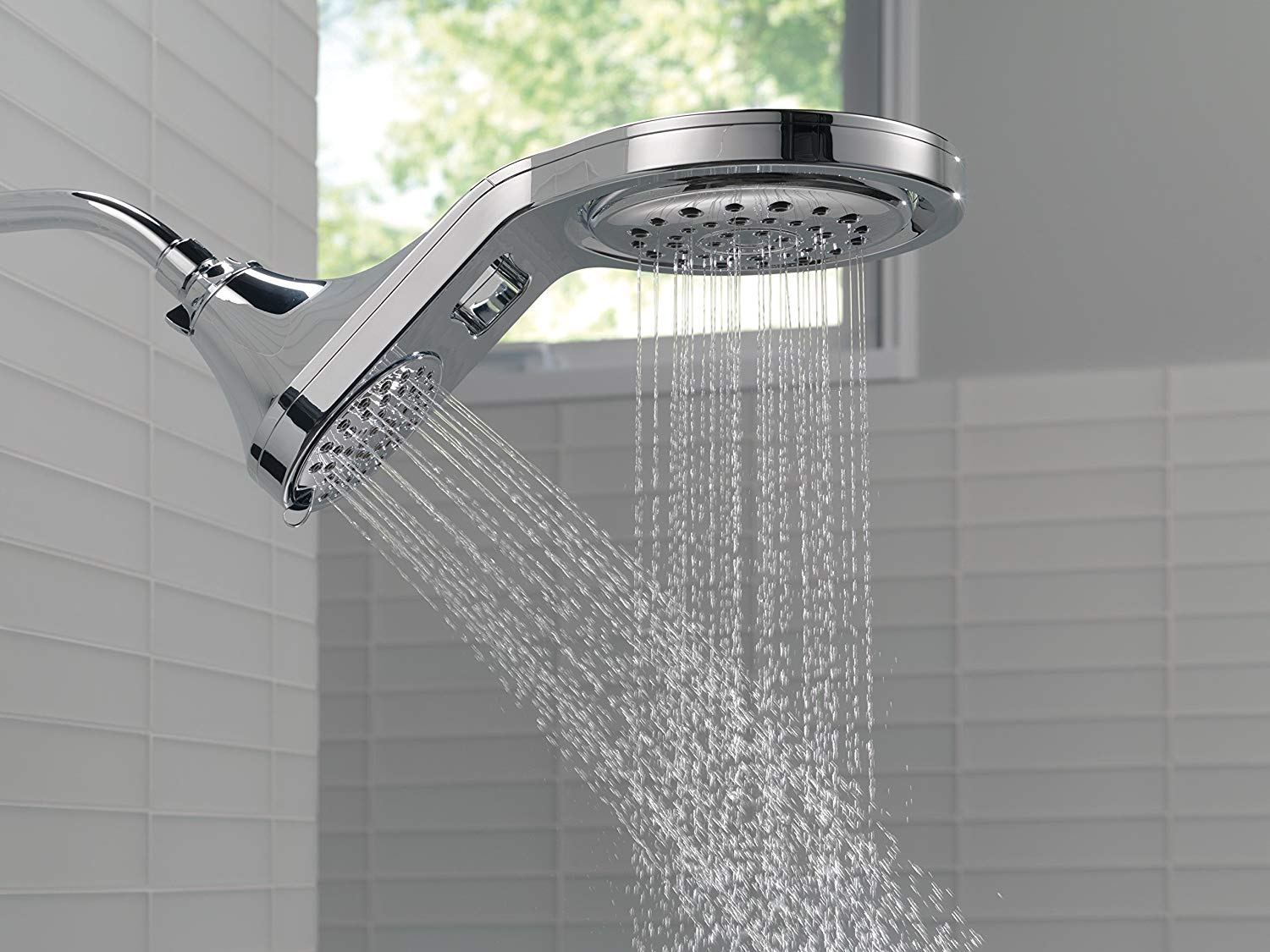 Delta Faucet Hydrorain 5 Spray 2 In 1 Rain Shower Head Chrome
