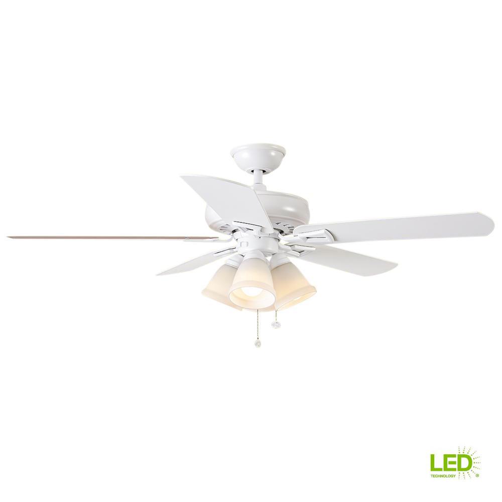 Hampton Bay 52 Indoor 5 Blade Ceiling Fans W Led Light Kit From