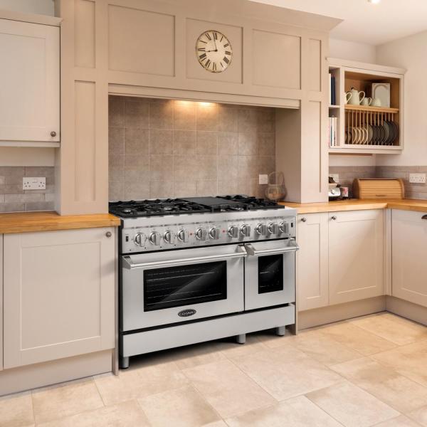 Cosmo 48" 5.8 cu. ft. Double Oven Dual Fuel Range w/ 6 Sealed Burners in Stainless Steel $4300 + Free Delivery *in stock again