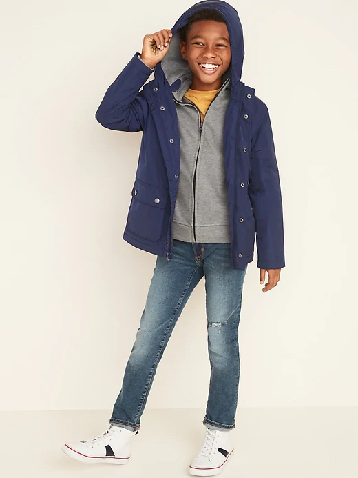 Old Navy: Boys Water-Resistant Hooded Zip Anorak $14 + FS on $17.50+ w/ other markdowns